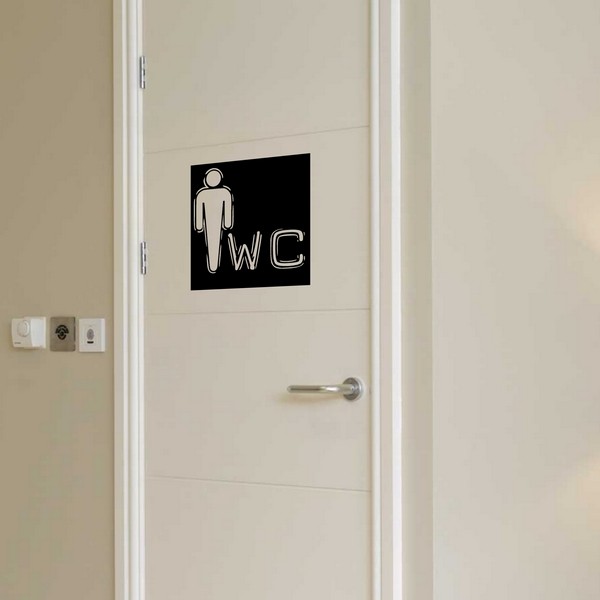 Exemple de stickers muraux: WC Dymo Hommes